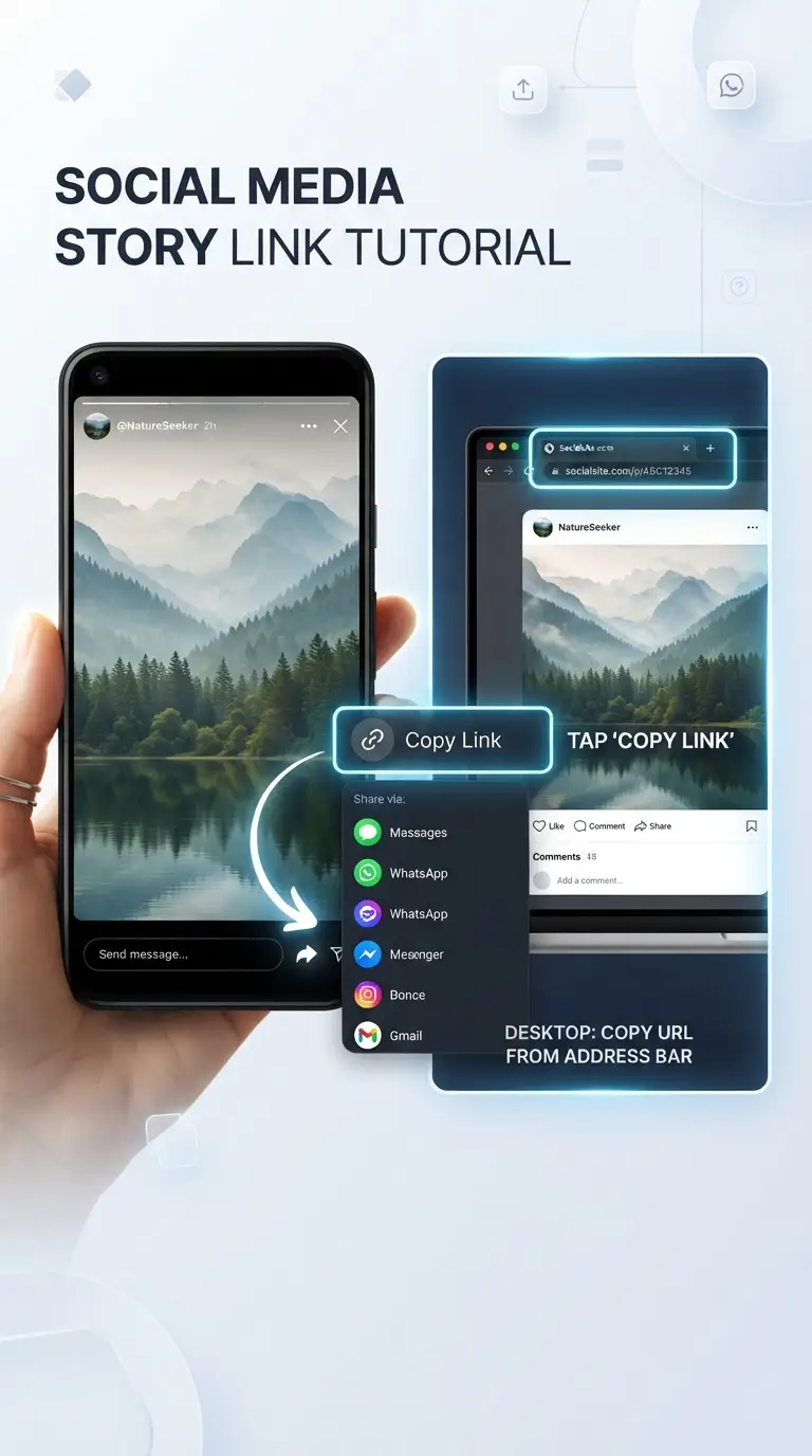 Copy a Snapchat photo link — tap Share then Copy Link